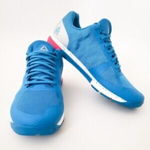 Reebok Blue Athletic Shoes with Pink and White Highlights